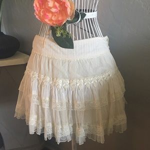 Tiered Lace Mini Skirt